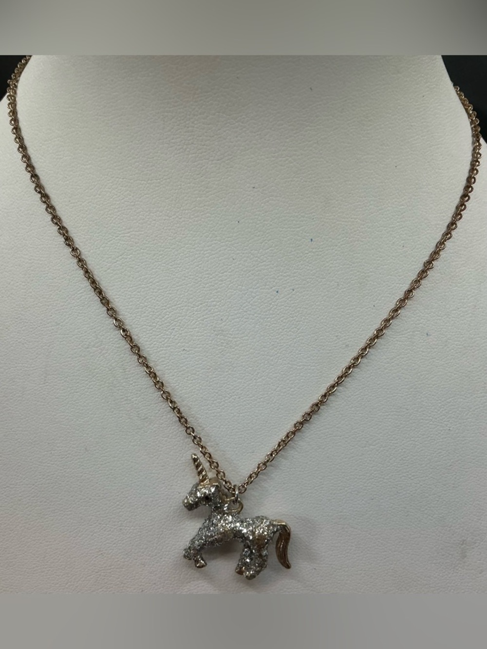 ZAD SPARKLING TWO TONE UNICORN PENDANT NECKLACE